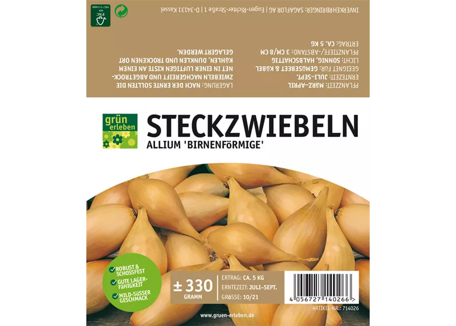 GE Steckzwieb Birnenform 10/21 +/- 330gnBirnenformige 330gr